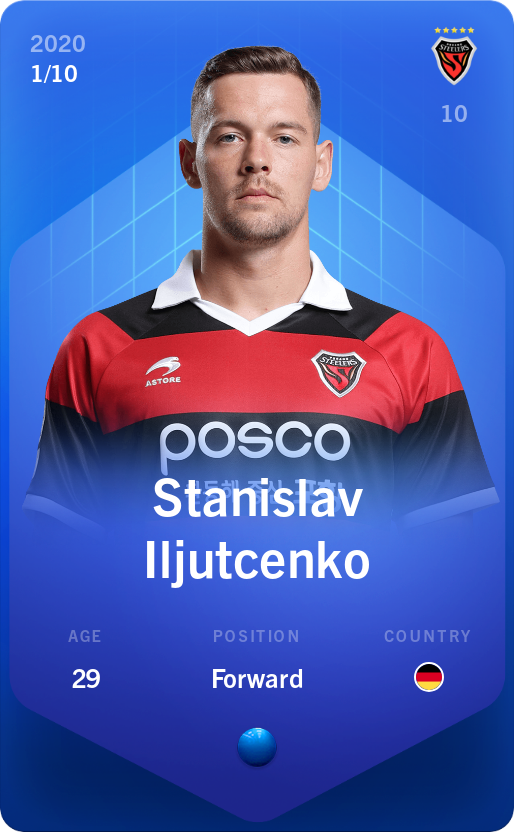 Sorare - Sorare Official - Stanislav Iljutcenko 2020-21 • Super Rare 1/10 - NFT # 63079951248470946935781298561133684973652004256733915021551416207909132632559