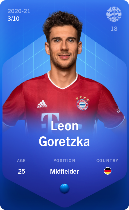 Sorare - Sorare Official - Leon Goretzka 2020-21 • Super Rare 3/10 - NFT # 85879396514903806160562358577729140385338557187500236024967669127759993251199