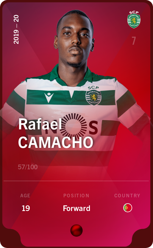 Sorare - Sorare Official - Rafael Camacho 2019-20 • Rare 57/100 - NFT # 69842249055407391749029994701415319946666491973102372299345125781300107308848