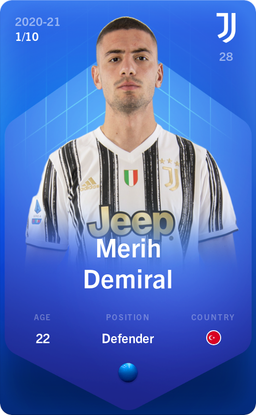 Sorare - Sorare Official - Merih Demiral 2020-21 • Super Rare 1/10 - NFT # 39204499288321547839058993699215899691637933158338691922915142747158377029548
