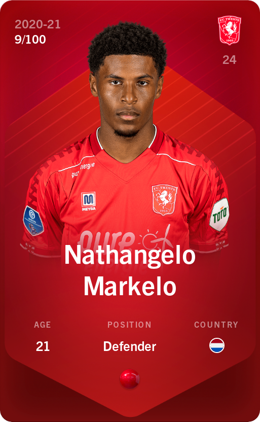 Sorare - Sorare Official - Nathangelo Markelo 2020-21 • Rare 9/100 - NFT # 32163972807879124137279963634692554475584010163077873681200638505940525091394