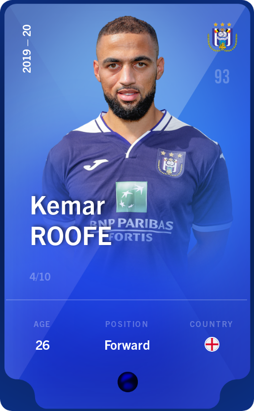 Sorare - Sorare Official - Kemar Roofe 2019-20 • Super Rare 4/10 - NFT # 7847356811094332292921141200900895224436165835764029386783967705506377933301