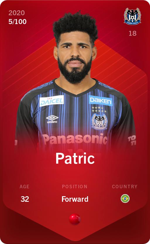 Sorare - Sorare Official - Patric 2020-21 • Rare 5/100 - NFT # 56268903456014678898269255847048182457369357436666019030580150017342354057762