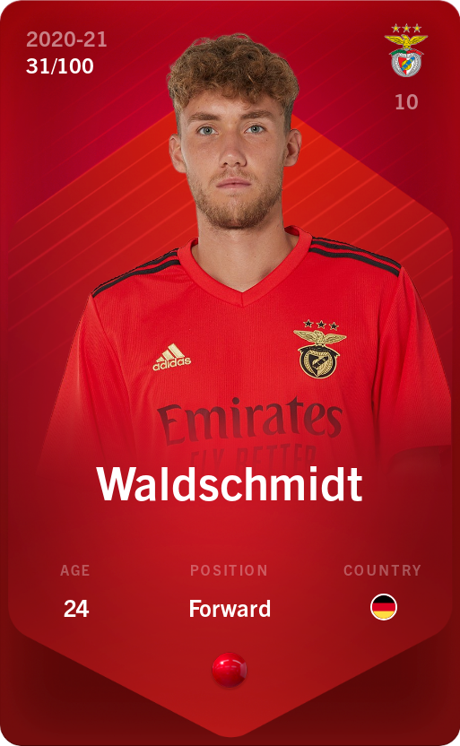 Sorare - Sorare Official - Waldschmidt 2020-21 • Rare 31/100 - NFT # 109990644472706441400461358985004840085449160764440846433910650270706660939539