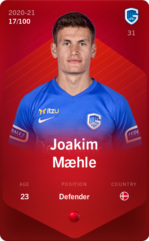 Sorare - Sorare Official - Joakim Mæhle 2020-21 • Rare 17/100 - NFT # 91906808615029646558885209586064280103462018696734926630826327964580659091228