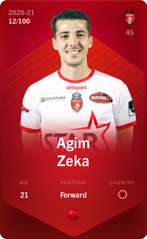 Sorare - Sorare Official - Agim Zeka 2020-21 • Rare 12/100 - NFT # 81944523046199675853076911423044097705270518891921299530181504474676768060079