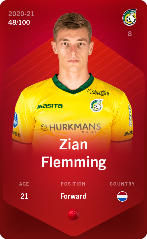 Sorare - Sorare Official - Zian Flemming 2020-21 • Rare 48/100 - NFT # 88825830482105643392843761081738424222534304688403597134924708501447336120864