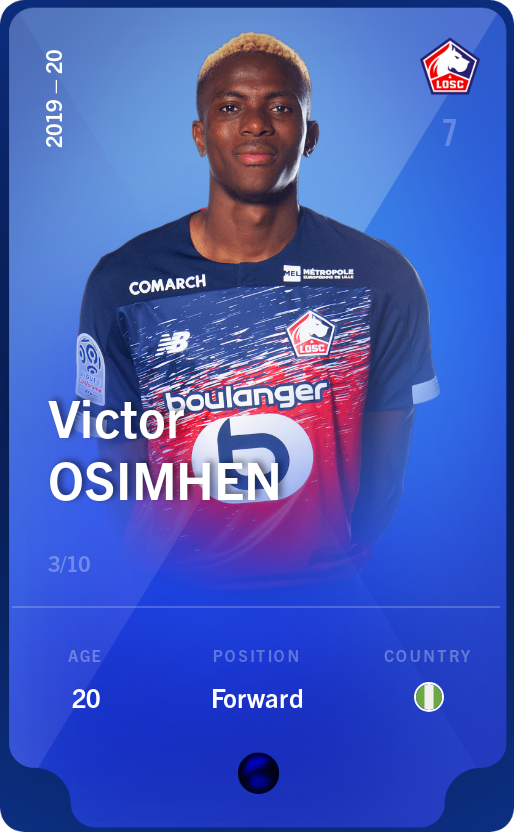 Sorare - Sorare Official - Victor Osimhen 2019-20 • Super Rare 3/10 - NFT # 219814245917495034779574258317212223688618742821868274318425249070391613841