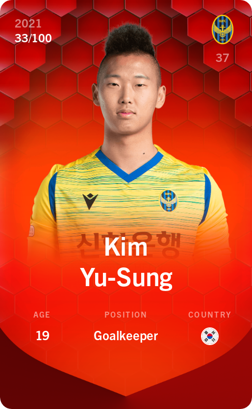 Sorare - Sorare Official - Kim Yu-Sung 2021-22 • Rare 33/100 - NFT # 104164599337271080680521475896863999687500776766835487907051575685945581510258