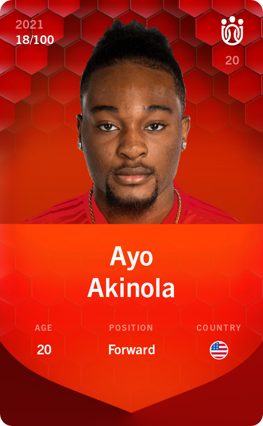 Sorare - Sorare Official - Ayo Akinola 2021-22 • Rare 18/100 - NFT # 36460826076798144089468350731904430950782928943032064657341100214401671061148