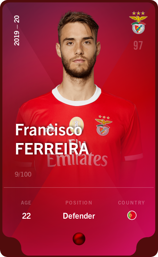 Sorare - Sorare Official - Francisco Ferreira 2019-20 • Rare 9/100 - NFT # 9310350122165176230944647973865933851698349452445397606688145457133298538741