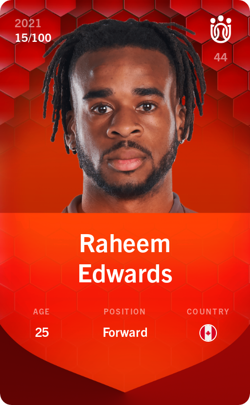 Sorare - Sorare Official - Raheem Edwards 2021-22 • Rare 15/100 - NFT # 28080470903821482909865461696042468000777260728109923862505474595046150028740