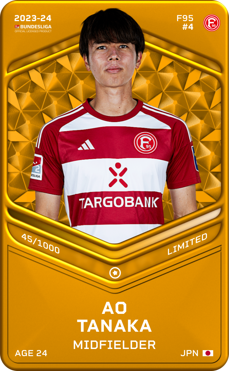 Sorare - Sorare Official - Ao Tanaka 2023-24 • Limited 45/1000 - NFT # 106337102383276247013597623949313861263713404242939639803149199733534338950508