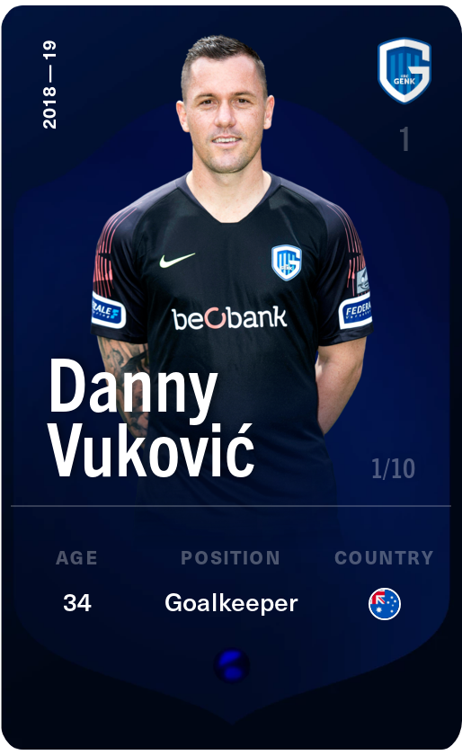 Sorare - Sorare Official - Danny Vuković 2018-19 • Super Rare 1/10 - NFT # 27251407179068273015317269478103146013579961620699556885937546219664641555938