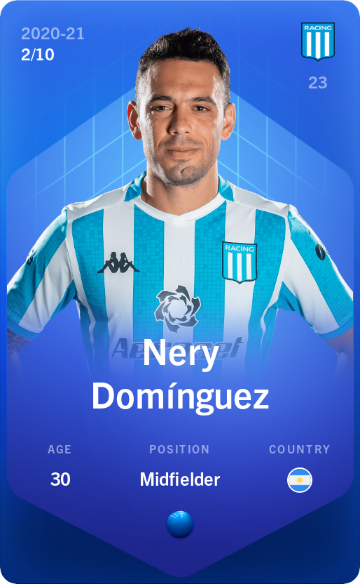 Sorare - Sorare Official - Nery Domínguez 2020-21 • Super Rare 2/10 - NFT # 70051877738709530927212051543052394385817127657336825068303747094438536483446