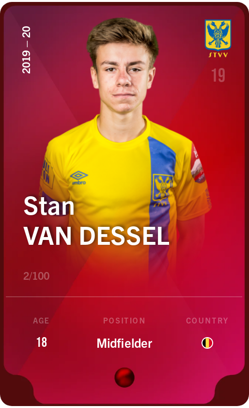 Sorare - Sorare Official - Stan Van Dessel 2019-20 • Rare 2/100 - NFT # 67777039376307105272374174782006355816226412031987598818130995417529504321416