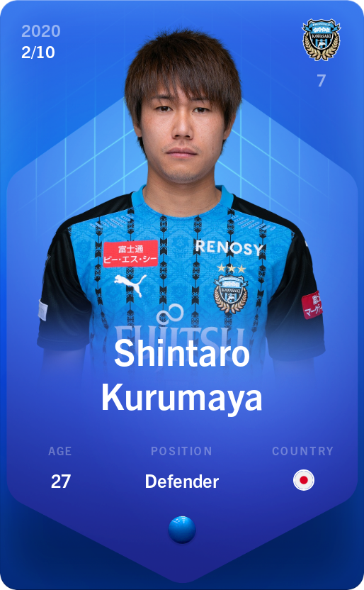 Sorare - Sorare Official - Shintaro Kurumaya 2020-21 • Super Rare 2/10 - NFT # 20834595863573189907894471670177492869204570561288778467666900510305756172179