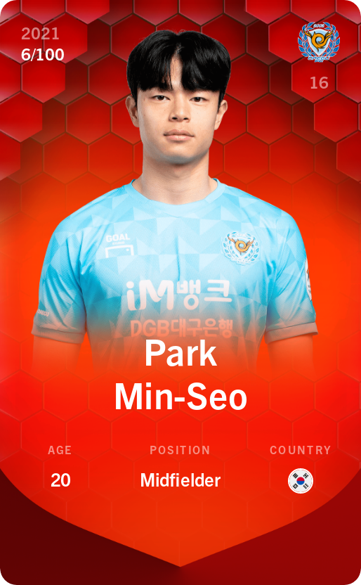 Sorare - Sorare Official - Park Min-Seo 2021-22 • Rare 6/100 - NFT # 8487433191076452251328833805865170151300702198700289801460808403141518118760