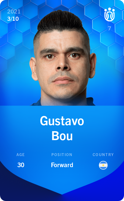 Sorare - Sorare Official - Gustavo Bou 2021-22 • Super Rare 3/10 - NFT # 42521637080448410678679390586330016151947946794565673178800713859641289113050
