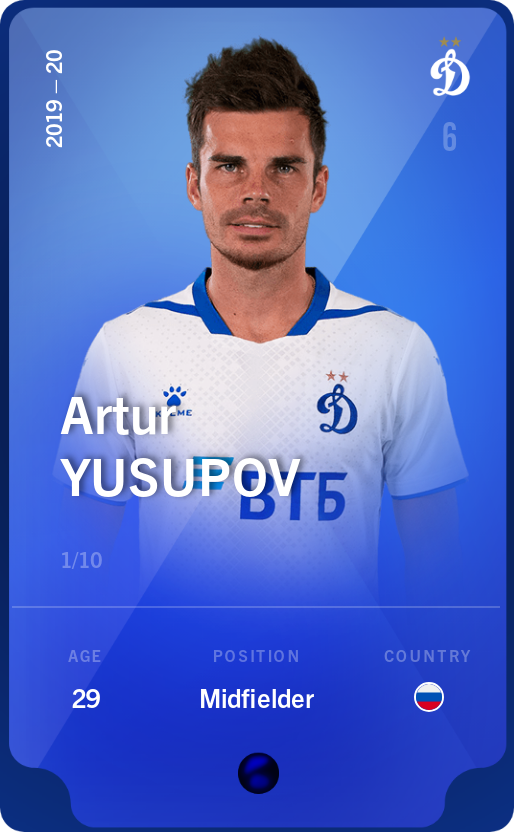 Sorare - Sorare Official - Artur Yusupov 2019-20 • Super Rare 1/10 - NFT # 3218858585458675991884474357662145923648552599793723113123854842939264577008