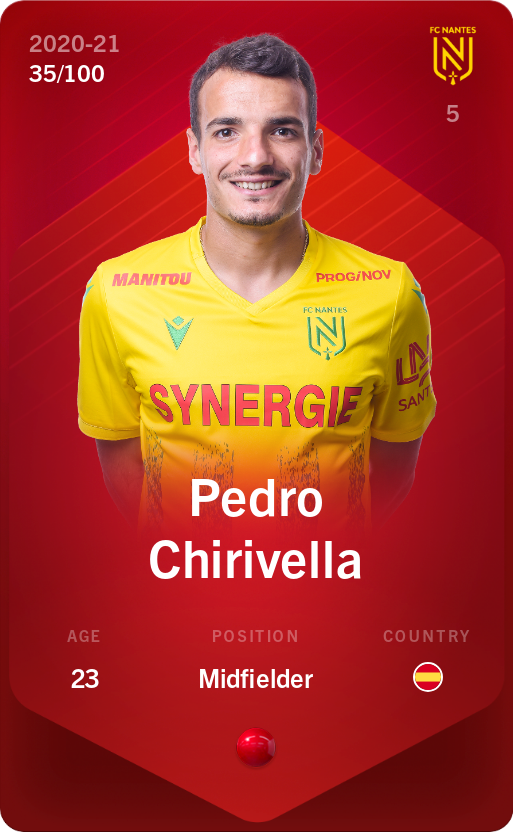 Sorare - Sorare Official - Pedro Chirivella 2020-21 • Rare 35/100 - NFT # 31449813653348072022924090792014970567060360679706220671303117279534865455134