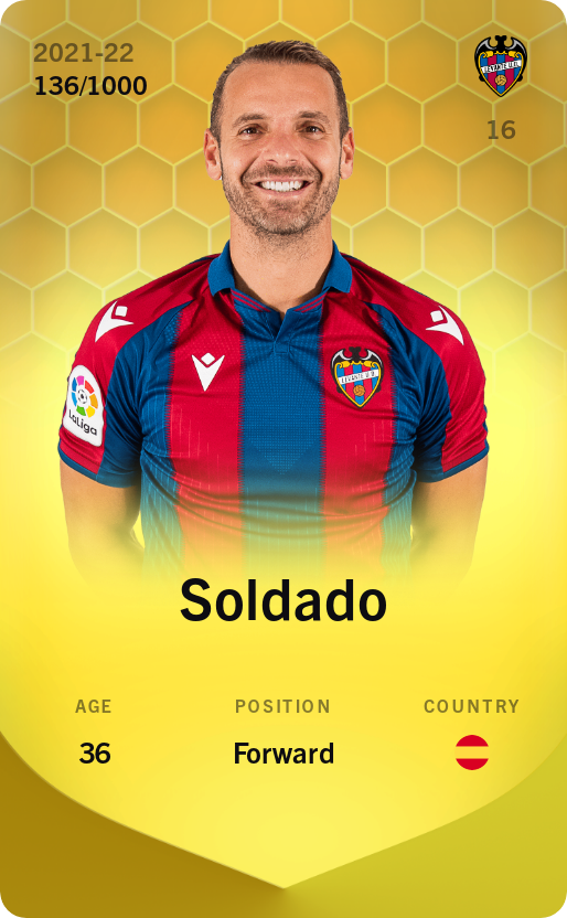 Sorare - Sorare Official - Soldado 2021-22 • Limited 136/1000 - NFT # 58447217191413545186171599971074039977278096673021941436590523346760291743158