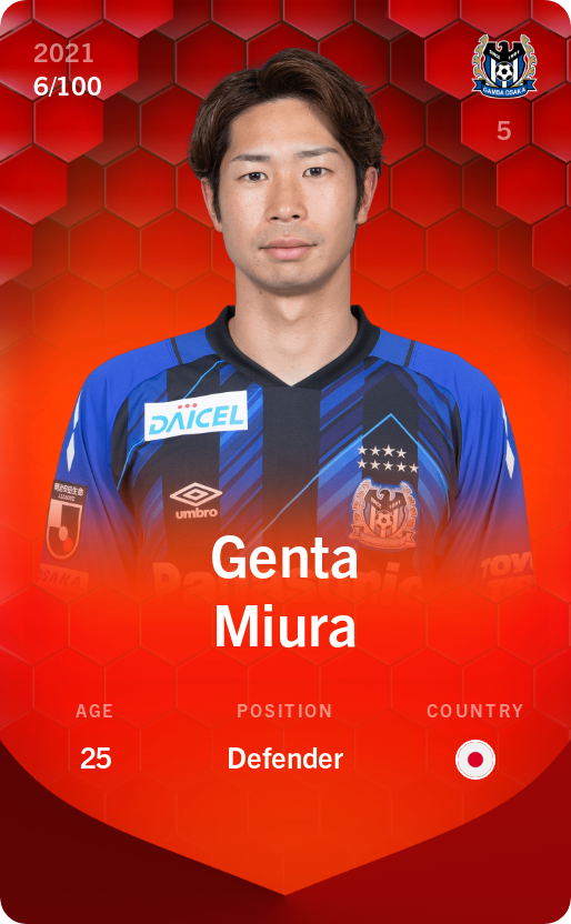 Sorare - Sorare Official - Genta Miura 2021-22 • Rare 6/100 - NFT # 59583767441856133847151146363186995656276705565853927409495101477111869113198