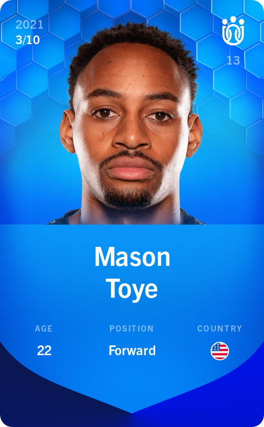 Sorare - Sorare Official - Mason Toye 2021-22 • Super Rare 3/10 - NFT # 59278287398174733499960869549012530957975709235116883273136356544074363825725