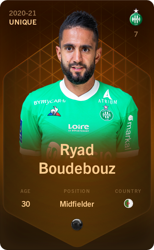 Sorare - Sorare Official - Ryad Boudebouz 2020-21 • Unique - NFT # 91265129267528815874884722588957888475972664705943987646045441652387635139706