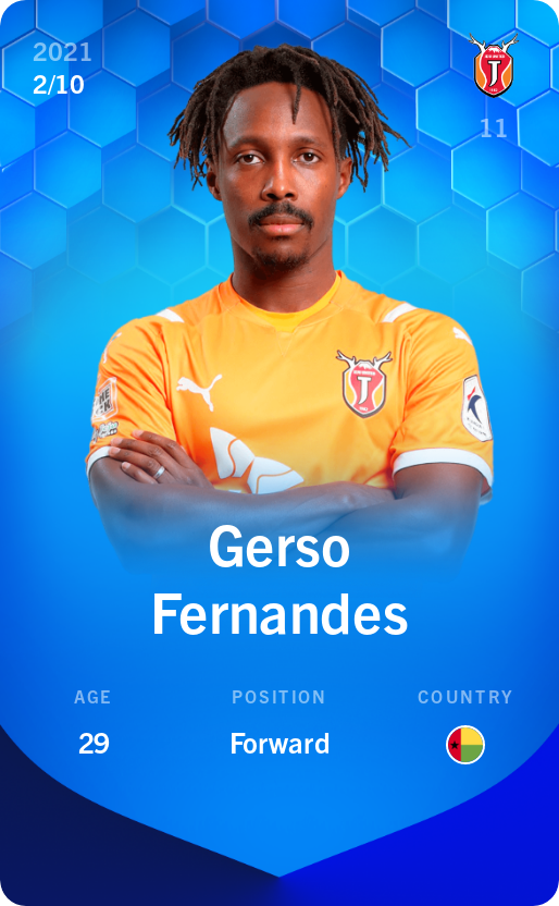 Sorare - Sorare Official - Gerso Fernandes 2021-22 • Super Rare 2/10 - NFT # 26825779944177454541209676741749177578540358215993912989244243314522700818082