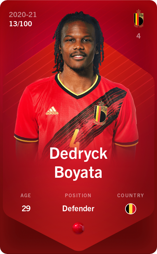 Sorare - Sorare Official - Dedryck Boyata 2020-21 • Rare 13/100 - NFT # 113500005626804607287013917946210803643931943828196000603945638410328820889322