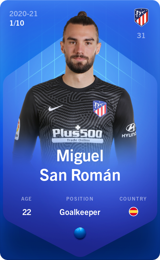 Sorare - Sorare Official - Miguel San Román 2020-21 • Super Rare 1/10 - NFT # 29494265095204637068850002581066826298482230654146750936760886453942293536435