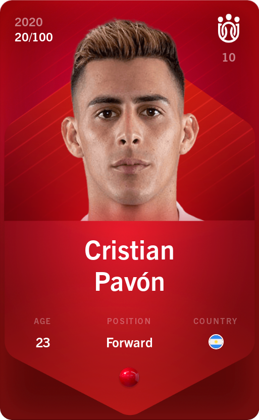 Sorare - Sorare Official - Cristian Pavón 2020-21 • Rare 20/100 - NFT # 41366205153034717310300008943990724601483516200379299766965867604152922950900
