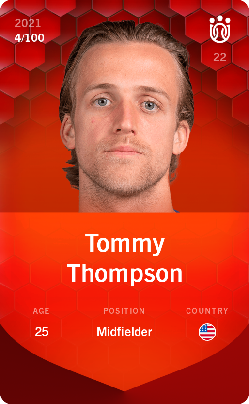 Sorare - Sorare Official - Tommy Thompson 2021-22 • Rare 4/100 - NFT # 108553205405760861743657216050160023274878768789425254671743046953950633738722