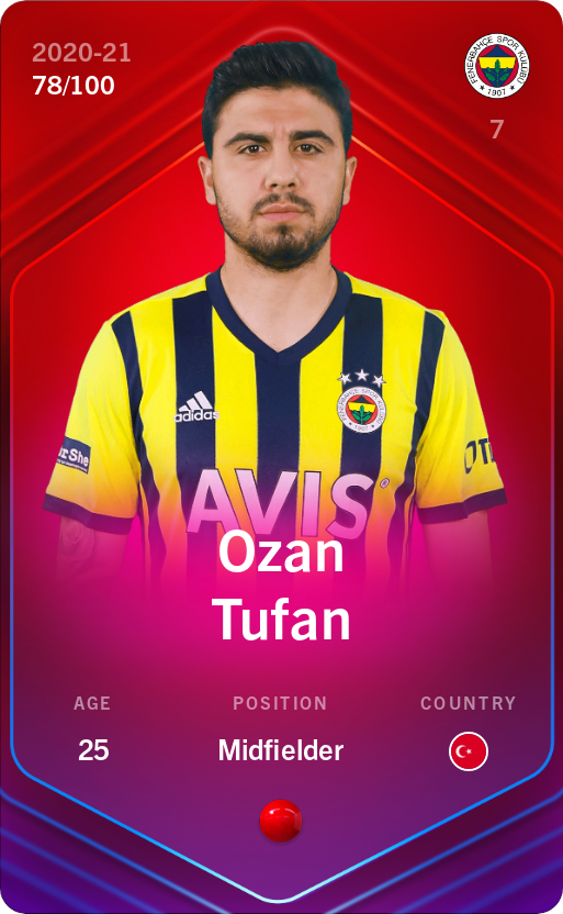 Sorare - Sorare Official - Ozan Tufan 2020-21 • Rare 78/100 - NFT # 30805010151169702250088112081048761739887751938292342785778489520436232630985