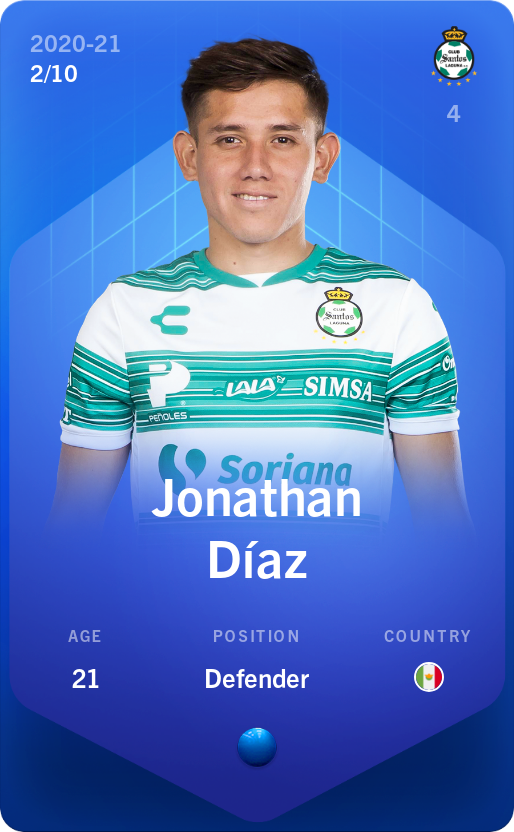 Sorare - Sorare Official - Jonathan Díaz 2020-21 • Super Rare 2/10 - NFT # 69098758444001800022998815067700605099024187773988270483812133171441921733229