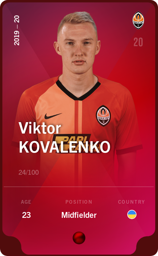 Sorare - Sorare Official - Viktor Kovalenko 2019-20 • Rare 24/100 - NFT # 114878440400211215378811267644620418236591449176545570378034715948973336749486