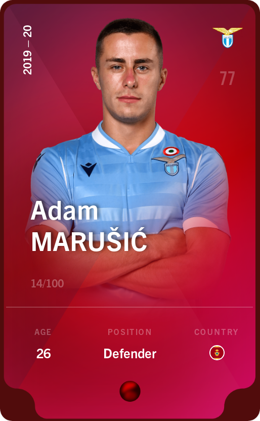 Sorare - Sorare Official - Adam Marušić 2019-20 • Rare 14/100 - NFT # 37006379766085977045338595597844893753356622454694902360823896380602713367296