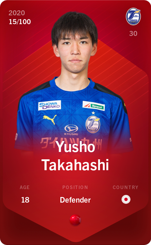 Sorare - Sorare Official - Yusho Takahashi 2020-21 • Rare 15/100 - NFT # 94359694304809978577125456295140382267772974736664620827949956041178846783661