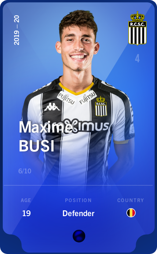 Sorare - Sorare Official - Maxime Busi 2019-20 • Super Rare 6/10 - NFT # 94106161896444962078020203126013972030492195589852970399885567487635961990847