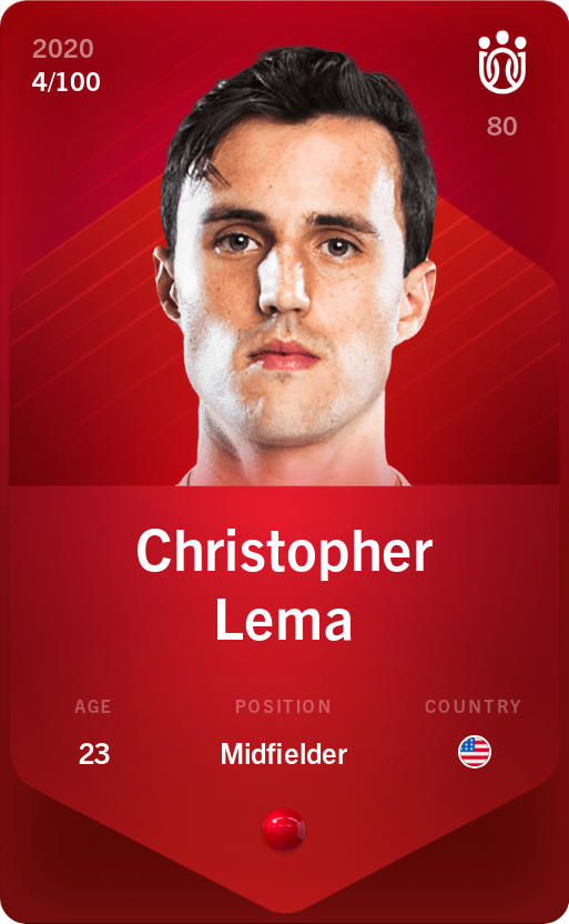 Sorare - Sorare Official - Christopher Lema 2020-21 • Rare 4/100 - NFT # 10684289935668643202308728352775291181288973908069428749843656578809673263088