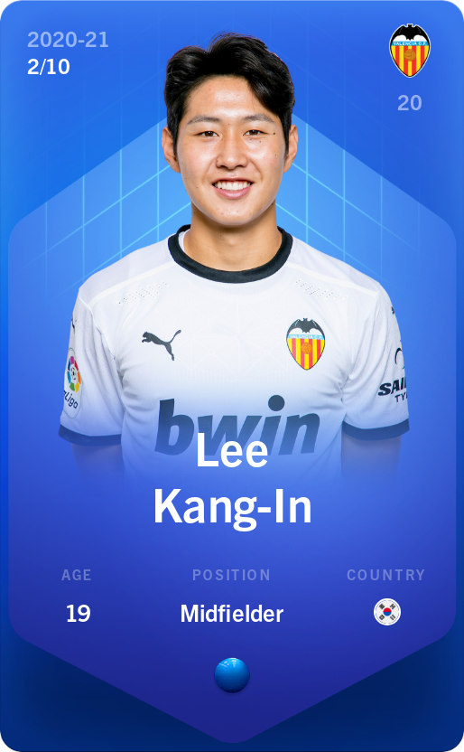 Sorare - Sorare Official - Lee Kang-In 2020-21 • Super Rare 2/10 - NFT # 57192384270200738419015500699868368375040475642009849157227834699657791751356