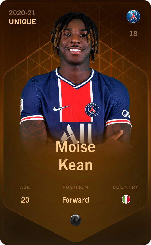 Sorare - Sorare Official - Moise Kean 2020-21 • Unique - NFT # 22298622888647179688954294205960385345168267445396129691943880534634696328443