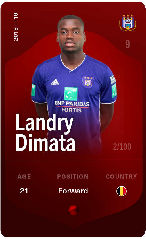 Sorare - Sorare Official - Landry Dimata 2018-19 • Rare 2/100 - NFT # 67697323933662628234404568871957996265567646264085953229067911902500009673856