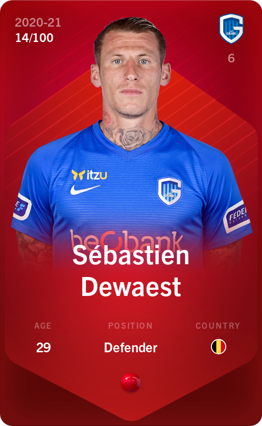 Sorare - Sorare Official - Sébastien Dewaest 2020-21 • Rare 14/100 - NFT # 41221155961958520292232789410597043883379654378533046158681000067683472578327