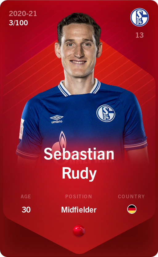 Sorare - Sorare Official - Sebastian Rudy 2020-21 • Rare 3/100 - NFT # 96166435865191025105300742133429729671044631373175639998518730137442216308323