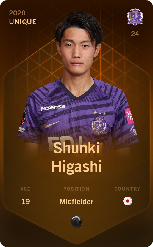 Sorare - Sorare Official - Shunki Higashi 2020-21 • Unique - NFT # 94331308399776969478248458421157905244754886764801776493849024846367652762922