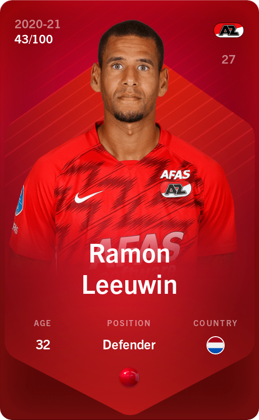 Sorare - Sorare Official - Ramon Leeuwin 2020-21 • Rare 43/100 - NFT # 73848997899699351367059221614025317302692476296011987130114819596493074519905