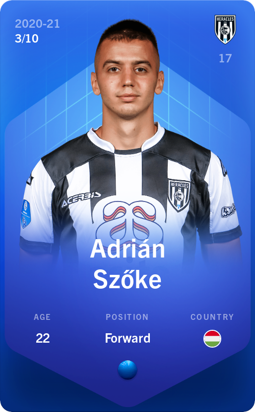 Sorare - Sorare Official - Adrián Szőke 2020-21 • Super Rare 3/10 - NFT # 58185186673861840192795523896995371726345431356973071978458400595272561476669