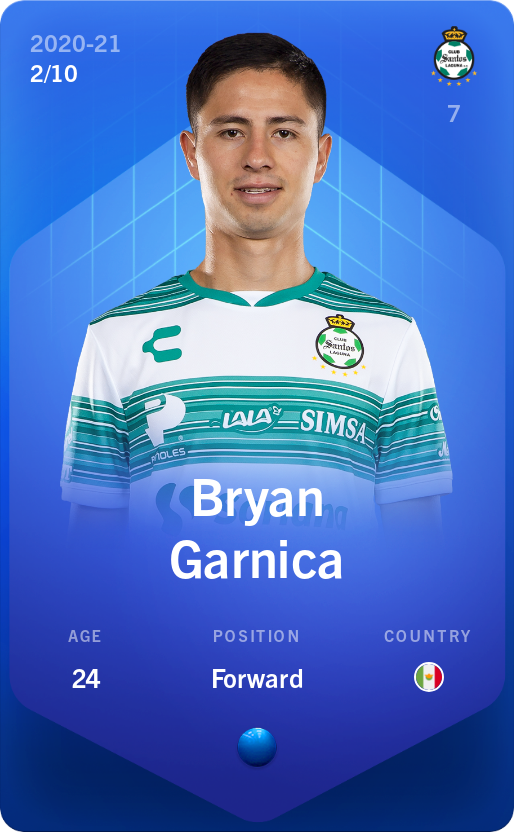 Sorare - Sorare Official - Bryan Garnica 2020-21 • Super Rare 2/10 - NFT # 90220752193128663496145619421779905241345968682653809479256454390593534956185